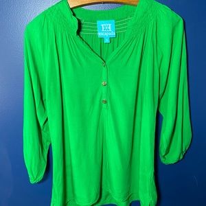 Escapada Size Small Green Buttonfront Blouse